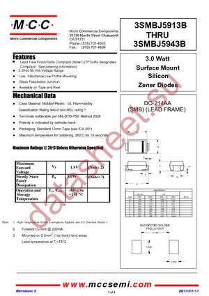 3SMBJ5916B-TP datasheet  